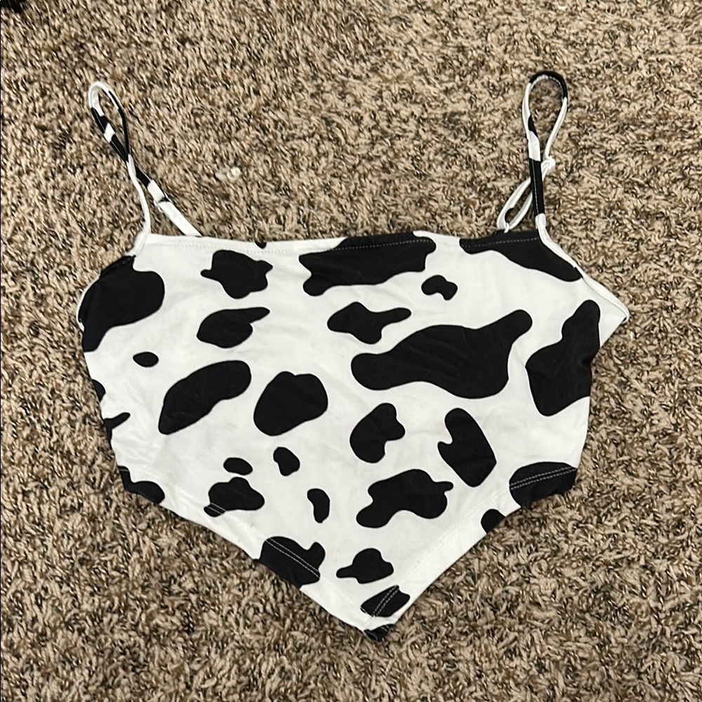 Cow Print Spaghetti Strap Top